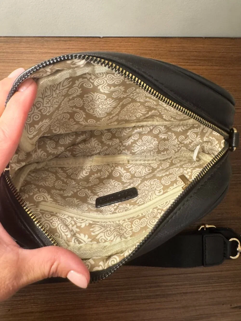 Modern + Chic Black Vegan Leather Frankie Crossbody Bag - NWOT